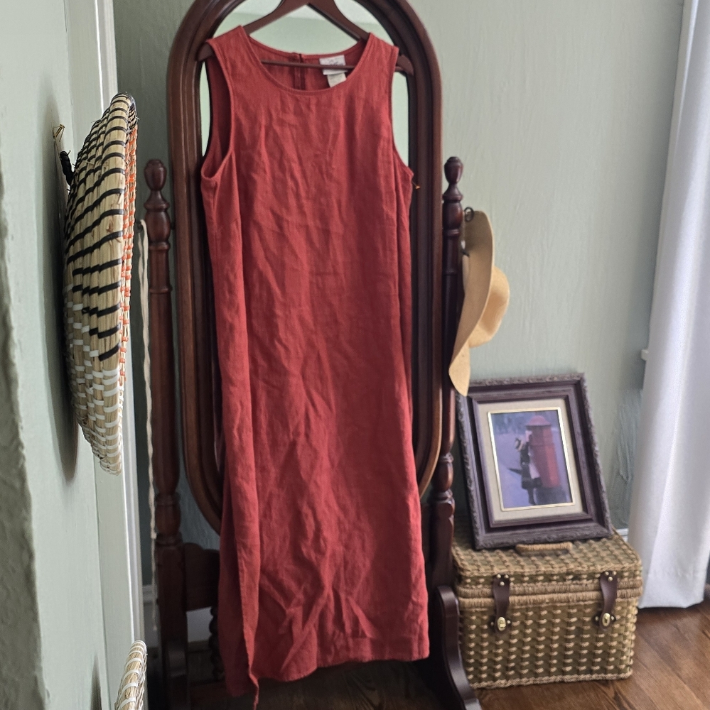 Heavyweight Vintage Sleeveless Linen Maxi Dress